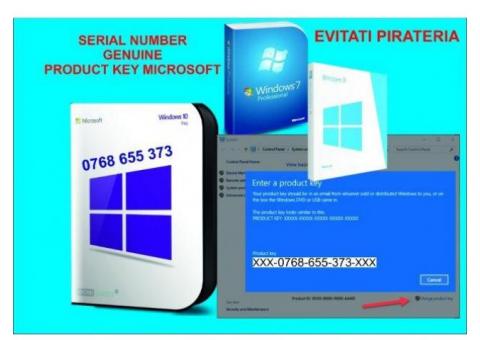 Instalez Windows 10-8-7-Product key/Retail/Factură/ Garanție